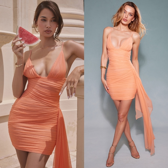 House Of CB 'India' Sorbet Gathered Mini Dress - Picture 4 of 6